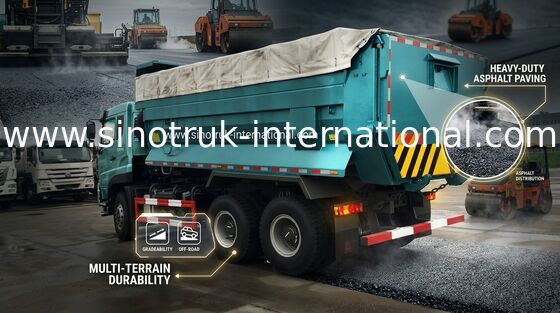 Camion à benne basculante de SINOTRUK 25 - 40 tonnes pour des travaux publics portant le matériau de construction