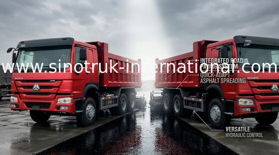 Le camion à benne basculante de Sinotruk Howo d'industrie minière 336HP 6X4 RHD 30 tonnes de blanc/rouge/verdissent