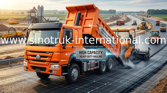 Capacité de chargement élevée orange des roues LHD de HP 12 du camion à benne basculante de Sinotruk Howo 371