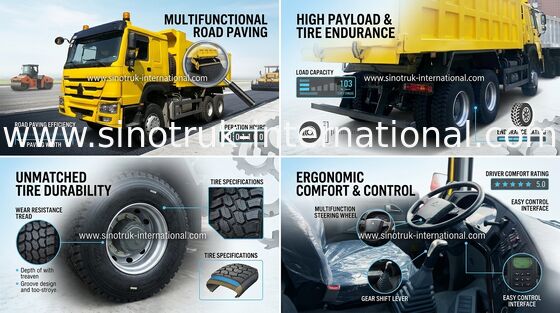 Exploitation de construction utilisant le camion à benne basculante de 290HP LHD 6x4 SINOTRUK HOWO