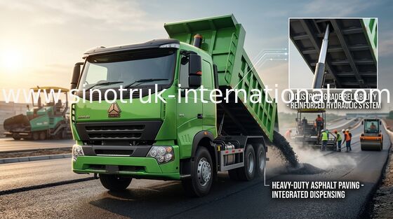 HOWO tonnes de verseur d'A7 30 - 40 à benne basculante du camion RHD 6X4 d'air de suspension de couleur verte de citron