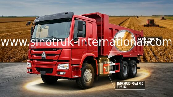 Camion à benne basculante de verseur de SINOTRUK HOWO avec la cabine suspension flottante d'air de 4 points