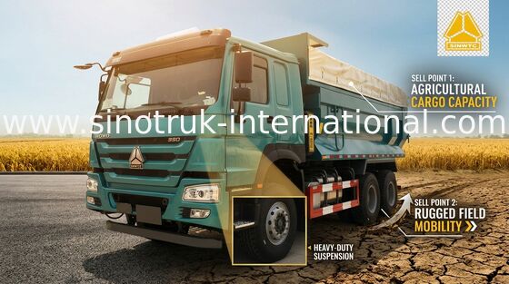 25 tonnes de 6x4 Sinotruk Howo à benne basculante du camion WD615.47 371HP de volant réglable