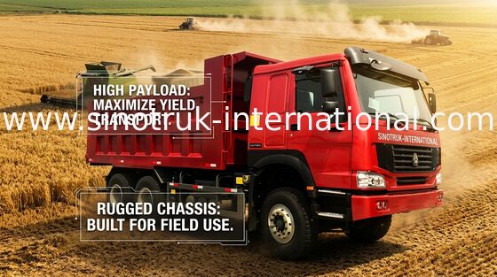 Tonne 10-25CBM ZZ3257N3647A du camion à benne basculante de verseur de Sinotruk Howo 6X4 RHD 371HP 25