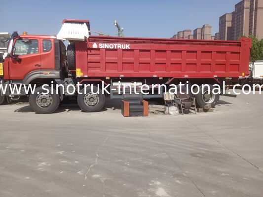 Camion à décharge à bascule Sinotruk NX avec moteur de 371 ch, capacité de 40 à 50 tonnes et entraînement 8×4 pour le transport lourd Rouge