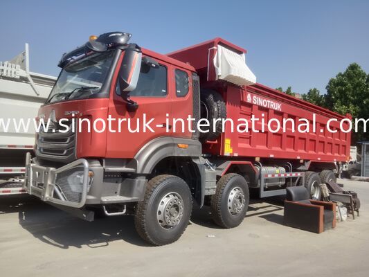 Camion à décharge à bascule Sinotruk NX avec moteur de 371 ch, capacité de 40 à 50 tonnes et entraînement 8×4 pour le transport lourd Rouge