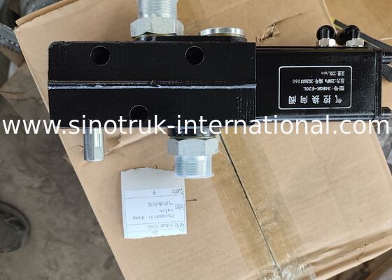 Black Pneumatic directional control valve part number 34BQK-E20L designed for dump truck