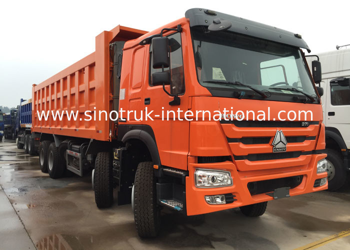 Capacité de chargement élevée orange des roues LHD de HP 12 du camion à benne basculante de Sinotruk Howo 371