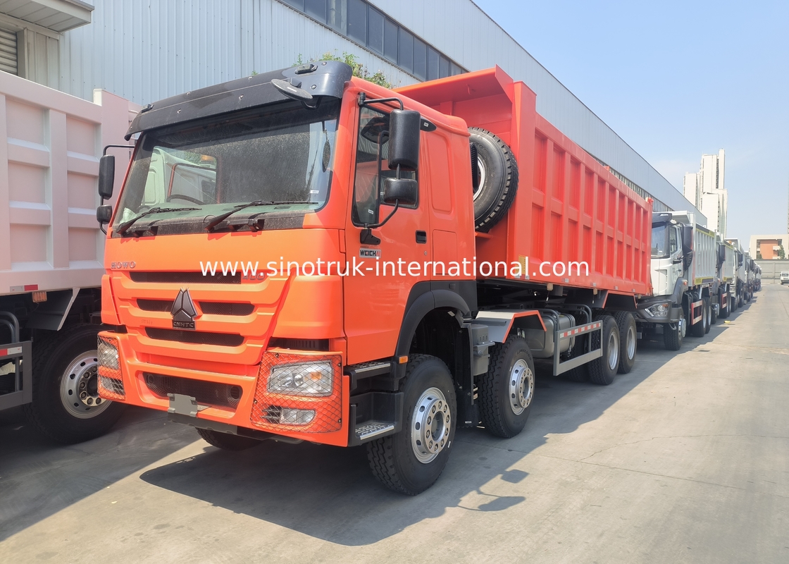 Sinotruk Howo déchargeur à bascule 400hp 8 × 4 Rhd 12 roues grand plateau 7600mm