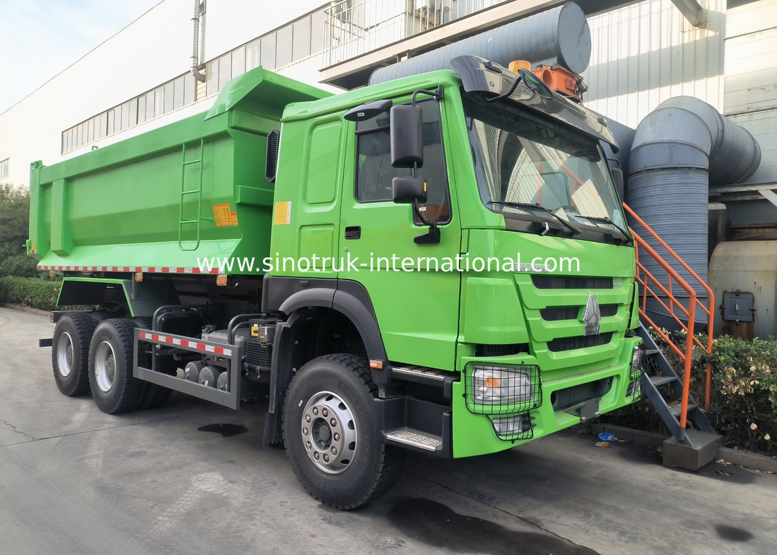 Sinotruk Howo camion de décharge à bascule 380hp 6 × 4 U Carrosserie de chargement couleur verte