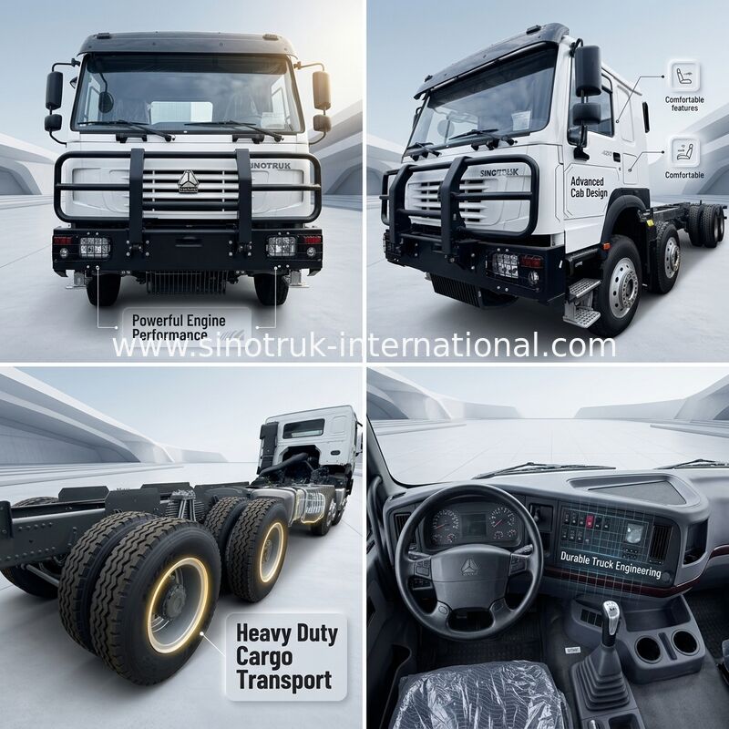 Sinotruk HOWO 8X4 camion de marchandises 400 chevaux 12 roues Ghost Face Cab