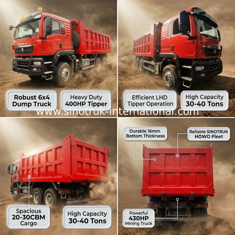 HOWO ZZ3257V384GB1 Camion à décharge à bascule 400HP 6x4 LHD