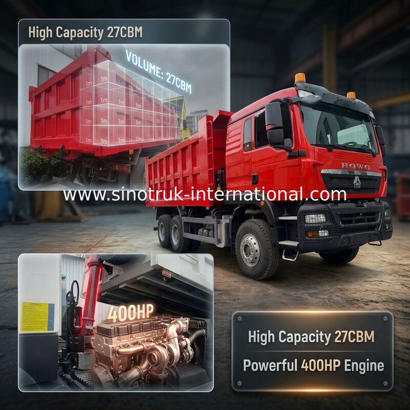 Camion benne TX moteur Weichai 400 chevaux, normes d'émission Euro II