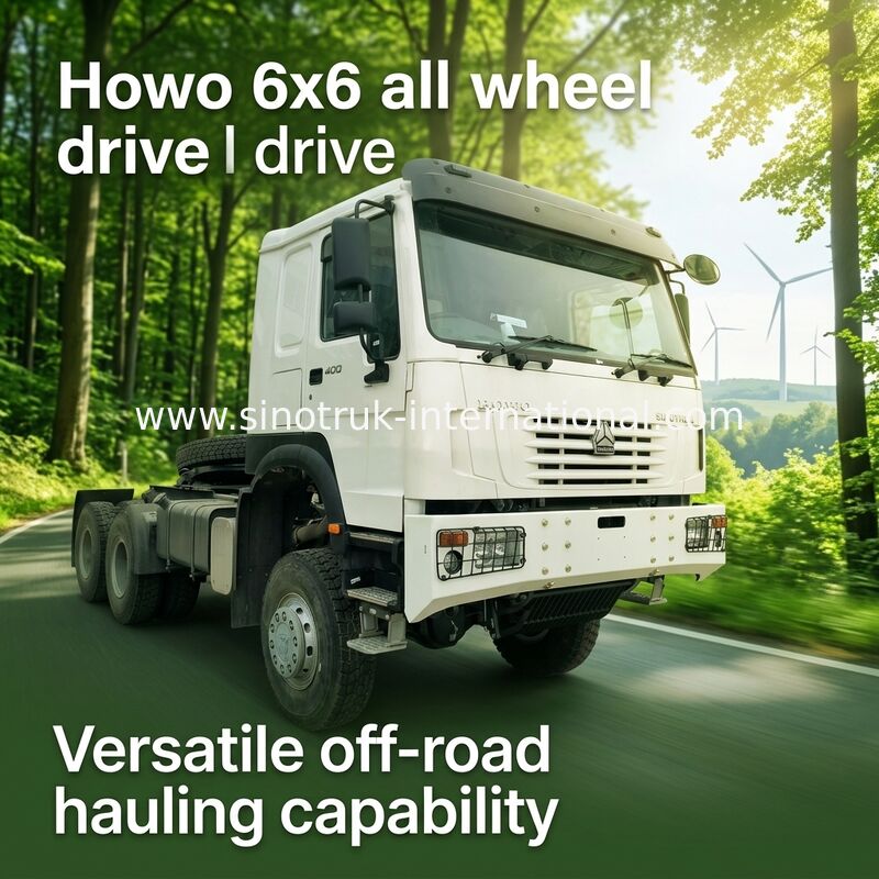 Sinotruk Howo Camion tracteur Rhd à quatre roues motrices 6 × 6 Weichai 400 ch Blanc