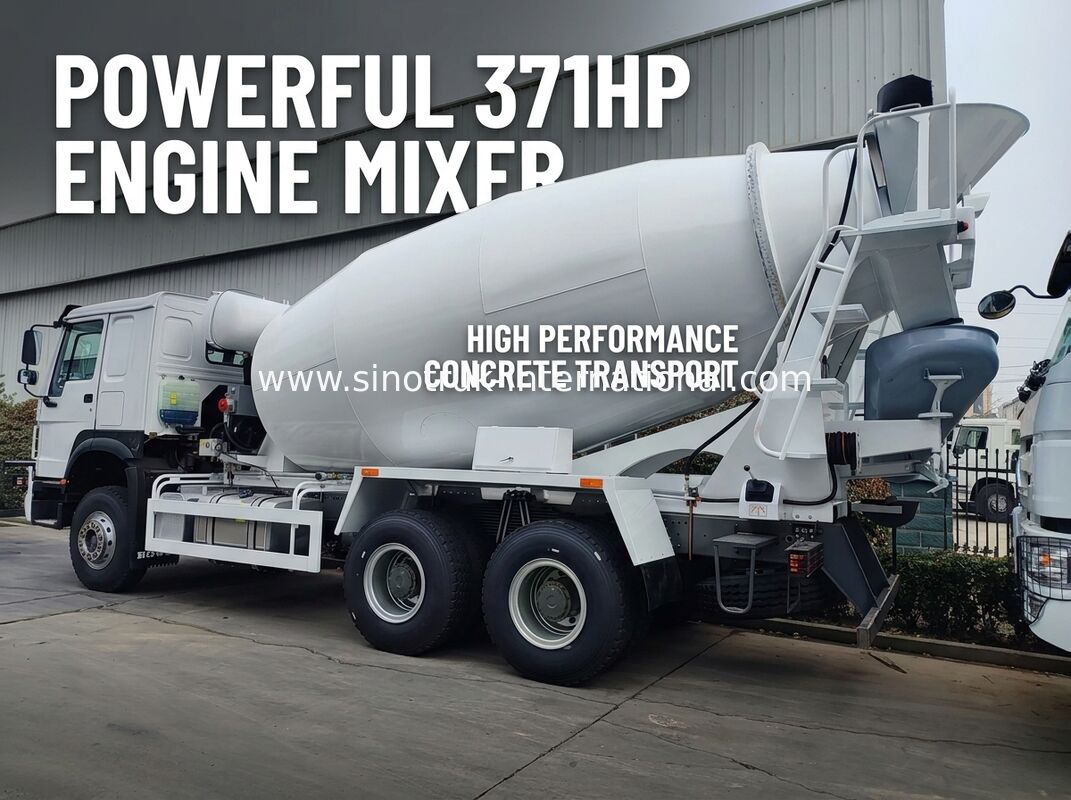 6×4 371HP 12CBM Camion de mélangeur de béton à haut rendement et à forte puissance pour la construction lourde
