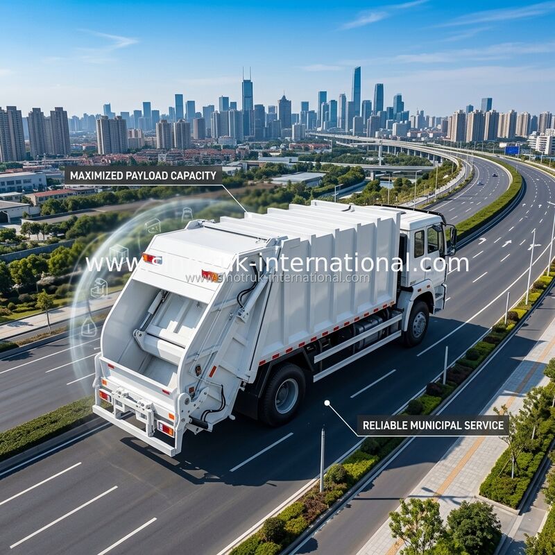 Camion professionnel de poubelle de déchets du camion 10-12 CBM de la récupération de place 4×2