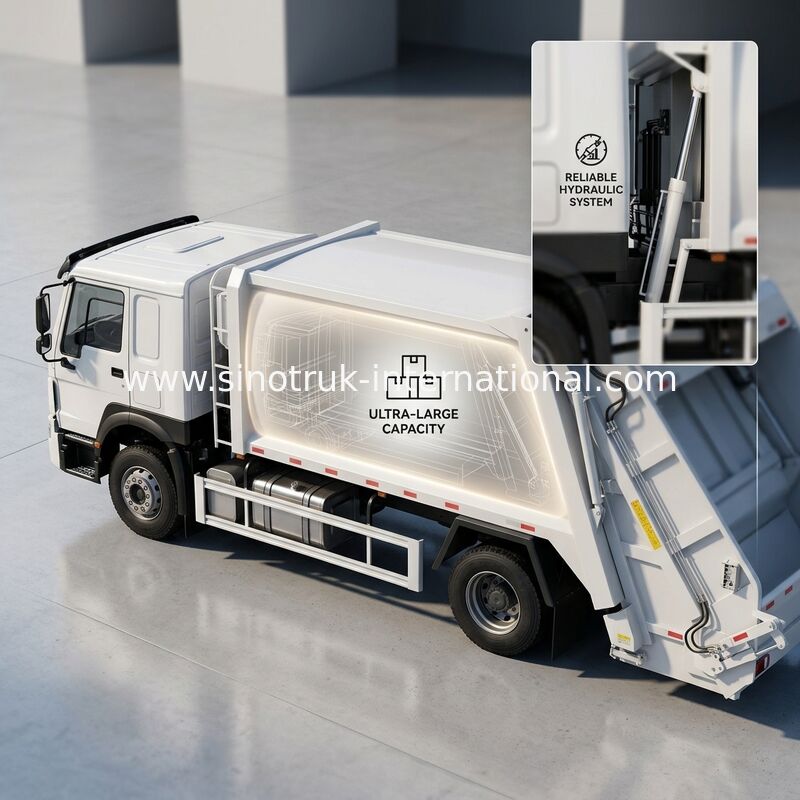 SINOTRUK 300 ch 4x2 camion poubelle comprimé avec 30 tonnes de roulement pour une gestion efficace des déchets