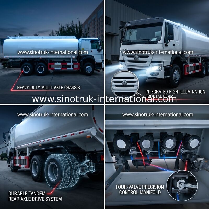 Camion de réservoir de stockage de pétrole de roues de HOWO 6×4 10 400HP 20CBM pour le transport