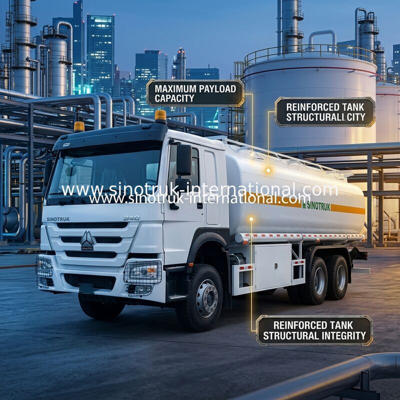Sinotruk Howo 20CBM Camion réservoir de carburant 10 roues 340hp 6 × 4 compartiments multiples