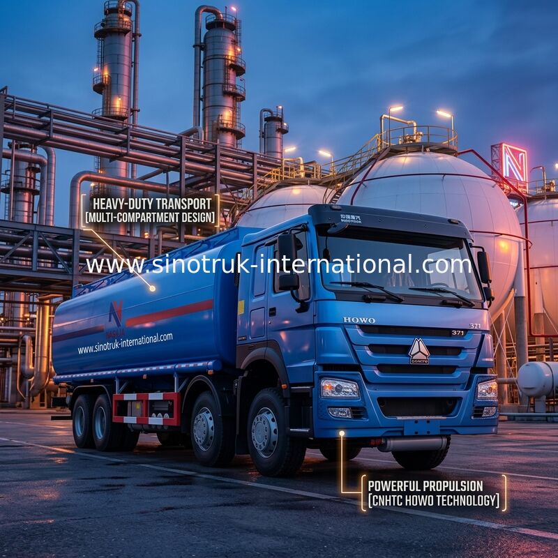 Camion 8X4 LHD Euro2 371HP de réservoir de stockage de pétrole de rendement élevé
