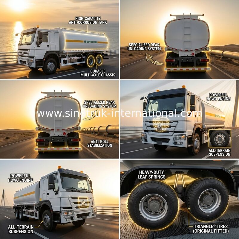 HOWO 6*4 moteur Weichai de 340 chevaux, camion-citerne à huile 25CBM