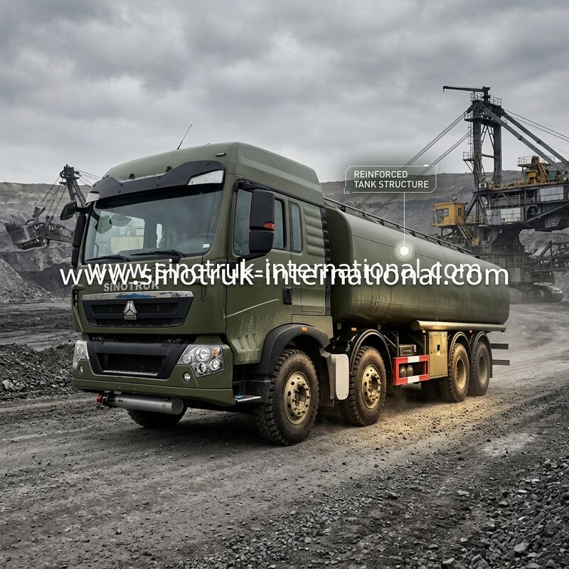 Camion de livraison de carburant de réservoir de stockage d'huile de pétrole de l'acier inoxydable 8X4 de HOWO 30 CBM