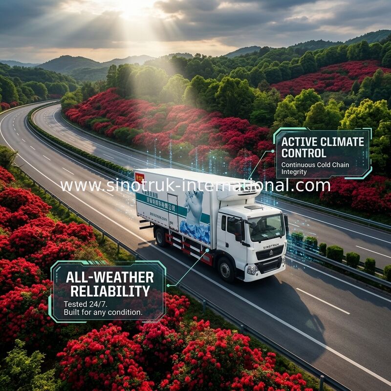 140 camions de boîte de réfrigérateur de moteur de HP, 8 tonnes de RHD 4X2 ont frigorifié le camion de nourriture