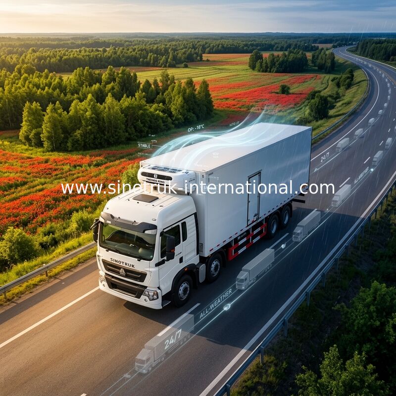 Camions 8×4 réfrigérés et fourgons SINOTRUK HOWO 40 tonnes pour les aliments surgelés de transport