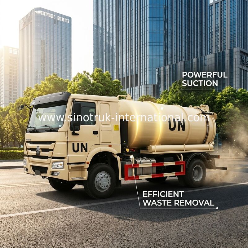 Camion 10000L LHD 4X2, camions d'aspiration d'eaux d'égout de SINOTRUK HOWO d'eaux usées