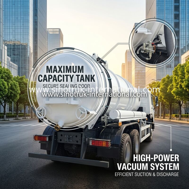 HOWO 6*4 16CBM 380CV Camion de nettoyage des eaux usées : performance haute puissance et solutions de nettoyage multifonctionnelles efficaces