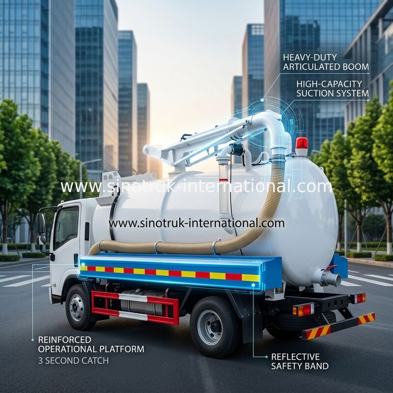 Camion d'aspiration d'eaux d'égout de SINOTRUK HOWO pour l'entreprise 5-6CBM LHD 4X2 Euro2 d'hygiène