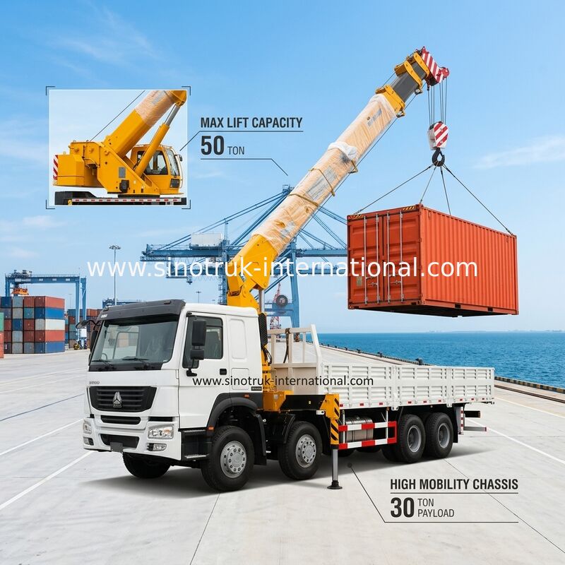 12 tonnes de camion de HIAB ont monté la grue télescopique 6X4 de boom pour la délivrance de haute altitude