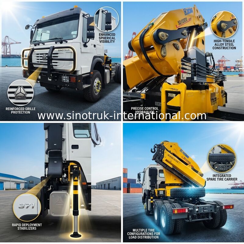 Votre cheval de bataille tout en un: HOWO 371HP 6x4 avec XCMG 12T Crane
