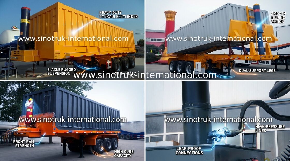 Semi axes du camion- de remorque 3 70Tons 25-45CBM pour le mien/construction