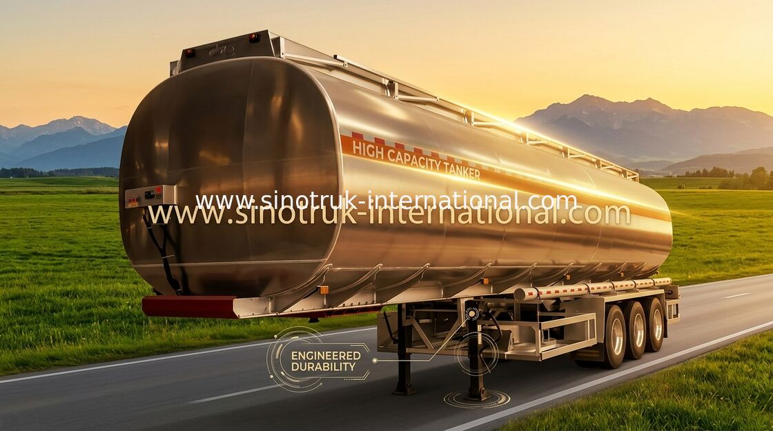Semi axes du camion 3 de réservoir de stockage de pétrole de remorque 50-80 tonnes de 45-60CBM SINOTRUK HOWO