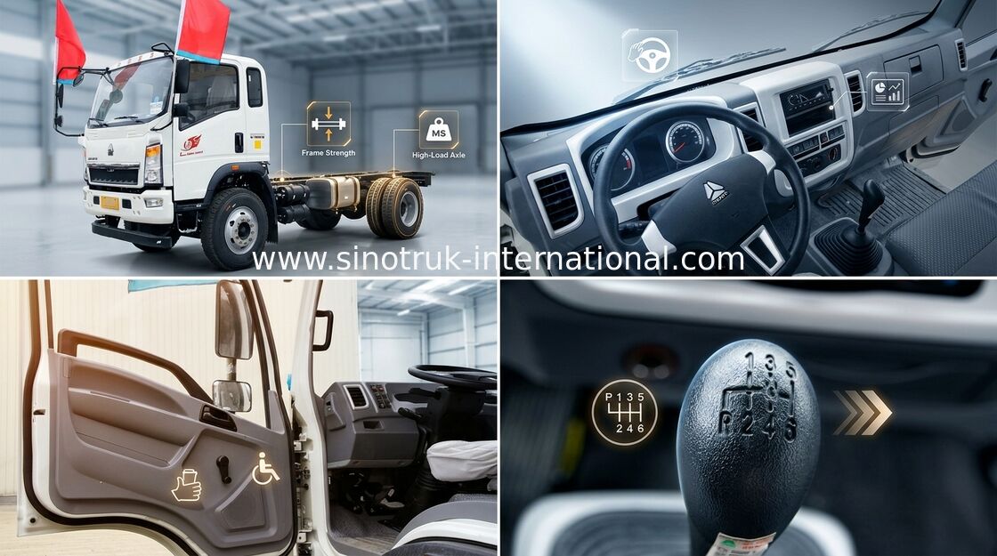 Les petites marchandises transportant les camions de faible puissance deux reposent la couchette simple avec l'a/c