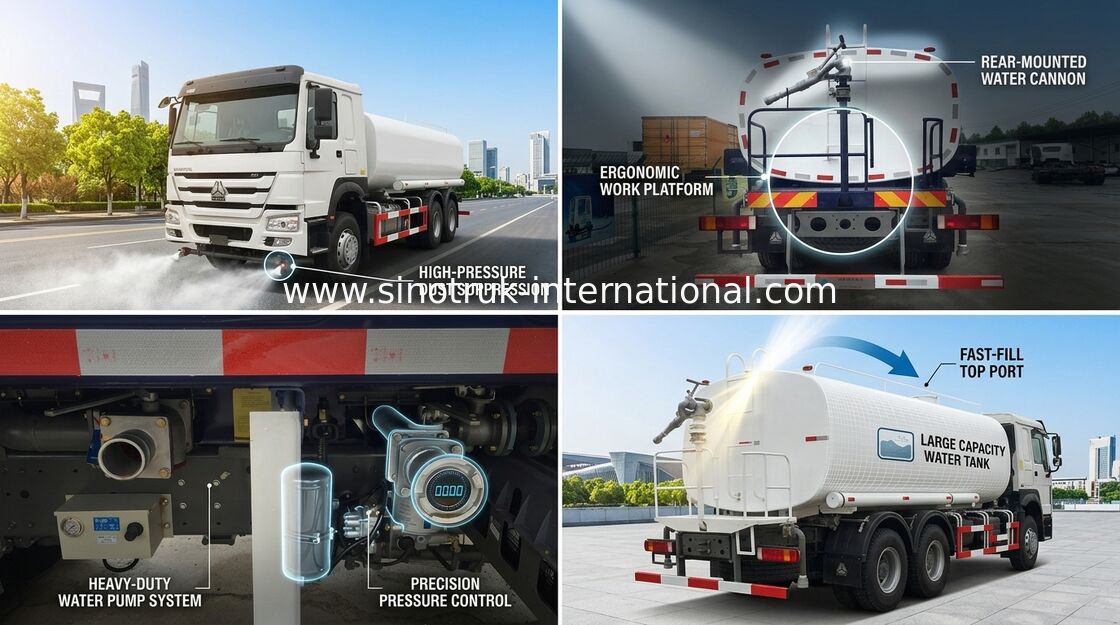 Camion-citerne aspirateur de transport de l'eau de l'eau verte LHD 6X4 15 - camion de l'eau potable 25CBM