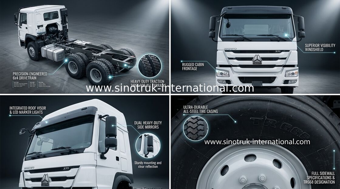 Cabine de l'euro 2 LHD 6X4 336HP HW76 de camion de cargaison de SINOTRUK HOWO pour le transport