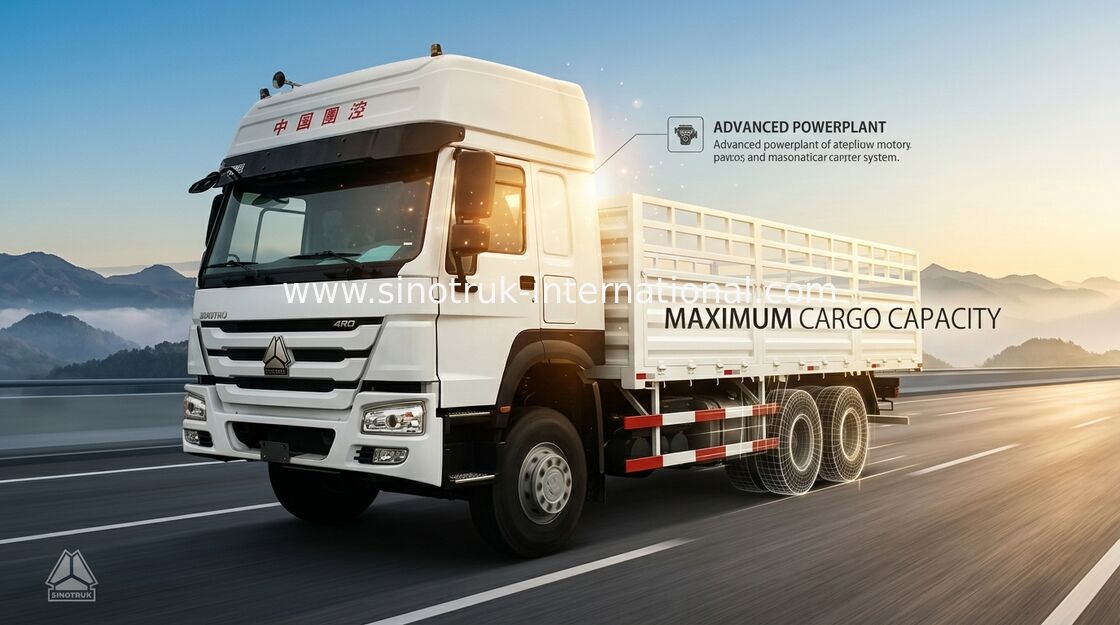 Véhicules de fret économiques légers des marchandises HOWO 25 tonnes de couchette de 10Wheels LHD 290 HP deux