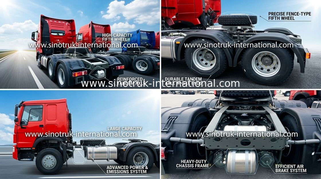 Remorquez le camion de la cabine SINOTRUK HOWO de toit plat du camion de remorque de tracteur LHD 6x4 371HP