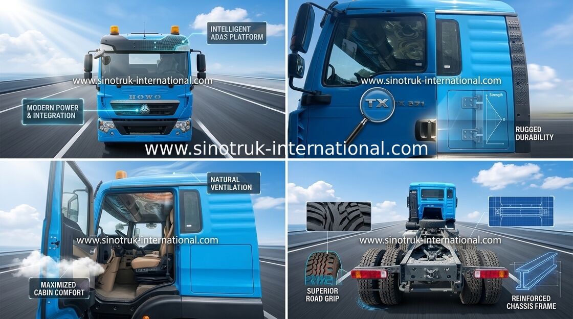 Type du camion LHD de tracteur de 371HP SINOTRUK HOWO 6x4