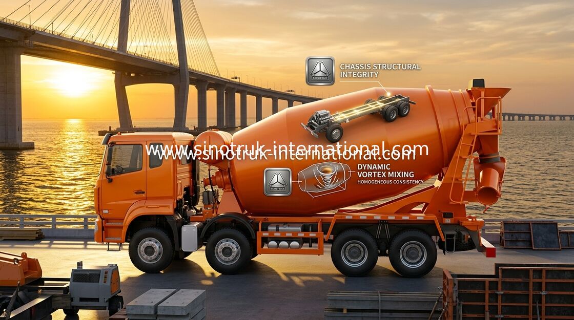 Camion à béton Sinotruk Howo N7 6 x 4 Euro 2 380 ch pour la construction