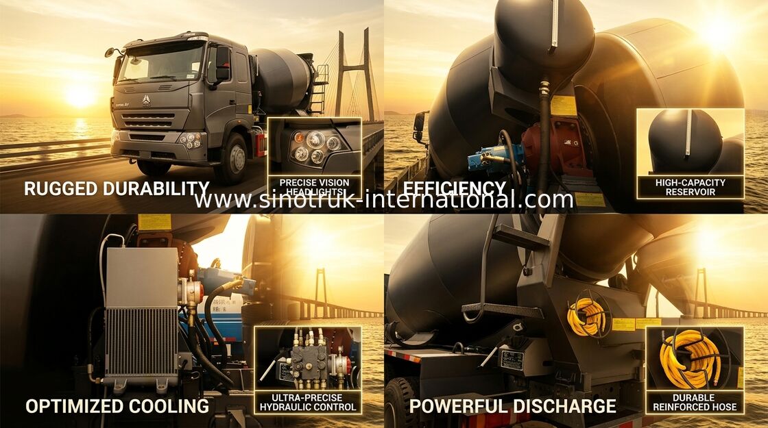 Camion INTERNATIONAL 10CBM 371HP 6X4 LHD de mélangeur concret de SINOTRUK HOWO A7