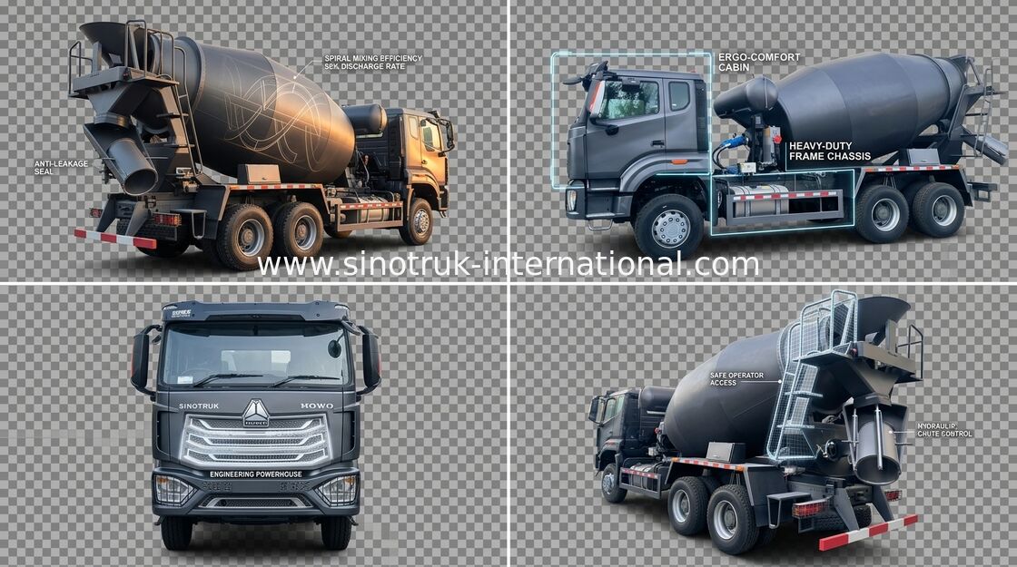 Sinotruk Howo N7 Camion à béton 6-10CBM 6 X 4 Euro 2 380 ch