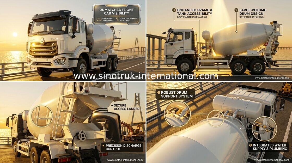 L'usine de mélangeur de béton Sinotruk Howo N7 6-10CBM 6 X 4 Euro 2
