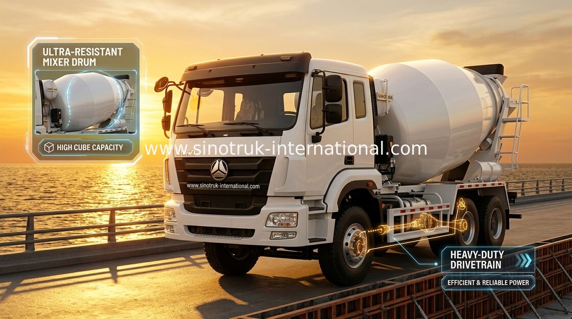 Camion Euro2 290HP 6X4 ZZ5255GJBM3846B1 de pompe de mélangeur concret de SINOTRUK HOHAN