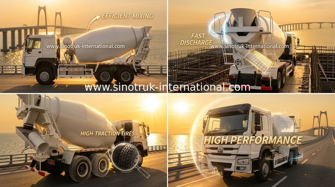Camion de 10-20CBM 6 x 4 de mélangeur concret de Sinotruk Howo construction 340Hp de l'euro 2