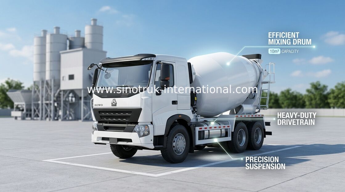 camion 9CBM, mélangeur résistant à l'usure de mélangeur concret de 336HP 6X4 LHD A7 de camion de ciment de réservoir