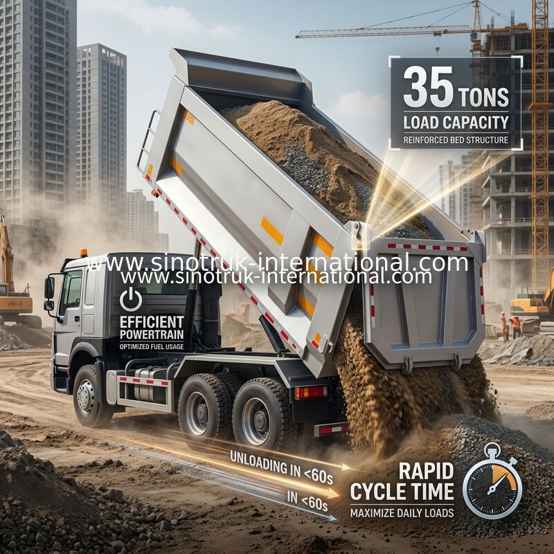 SINOTRUK HOWO 371HP 8X4 camion à décharge à bascule construction ancienne façade avant pare-chocs militaires pour les zones minières deux feux d'avertissement conteneur de type U