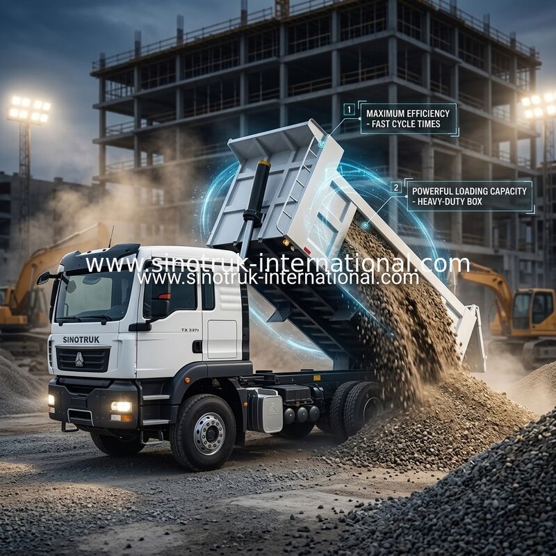 SINOTRUK TX Chassis de camion de décharge avec moteur 371 chevaux, capacité de charge 30-40 tonnes et optionnel LHD / RHD